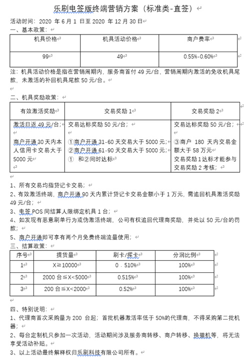 樂(lè)刷政策表